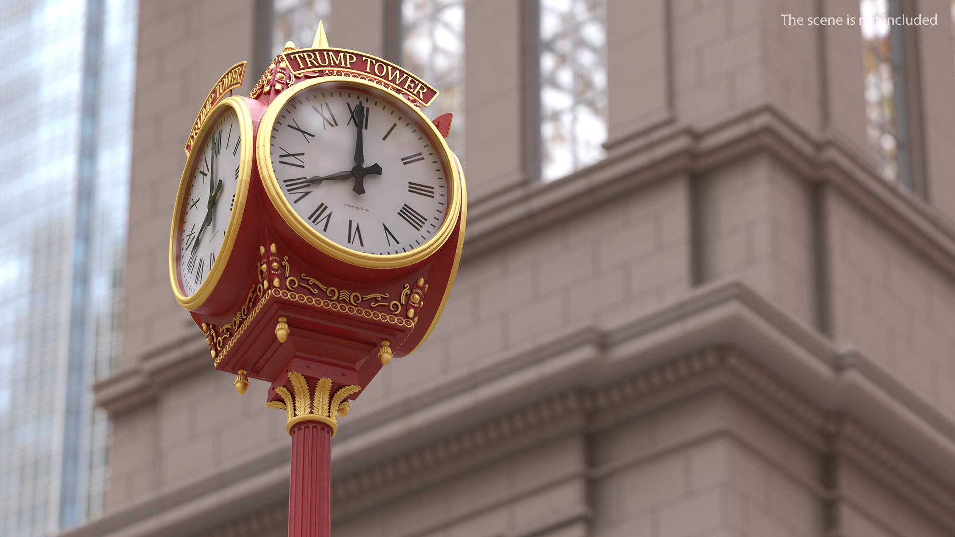 3D Trump Tower Clock Red