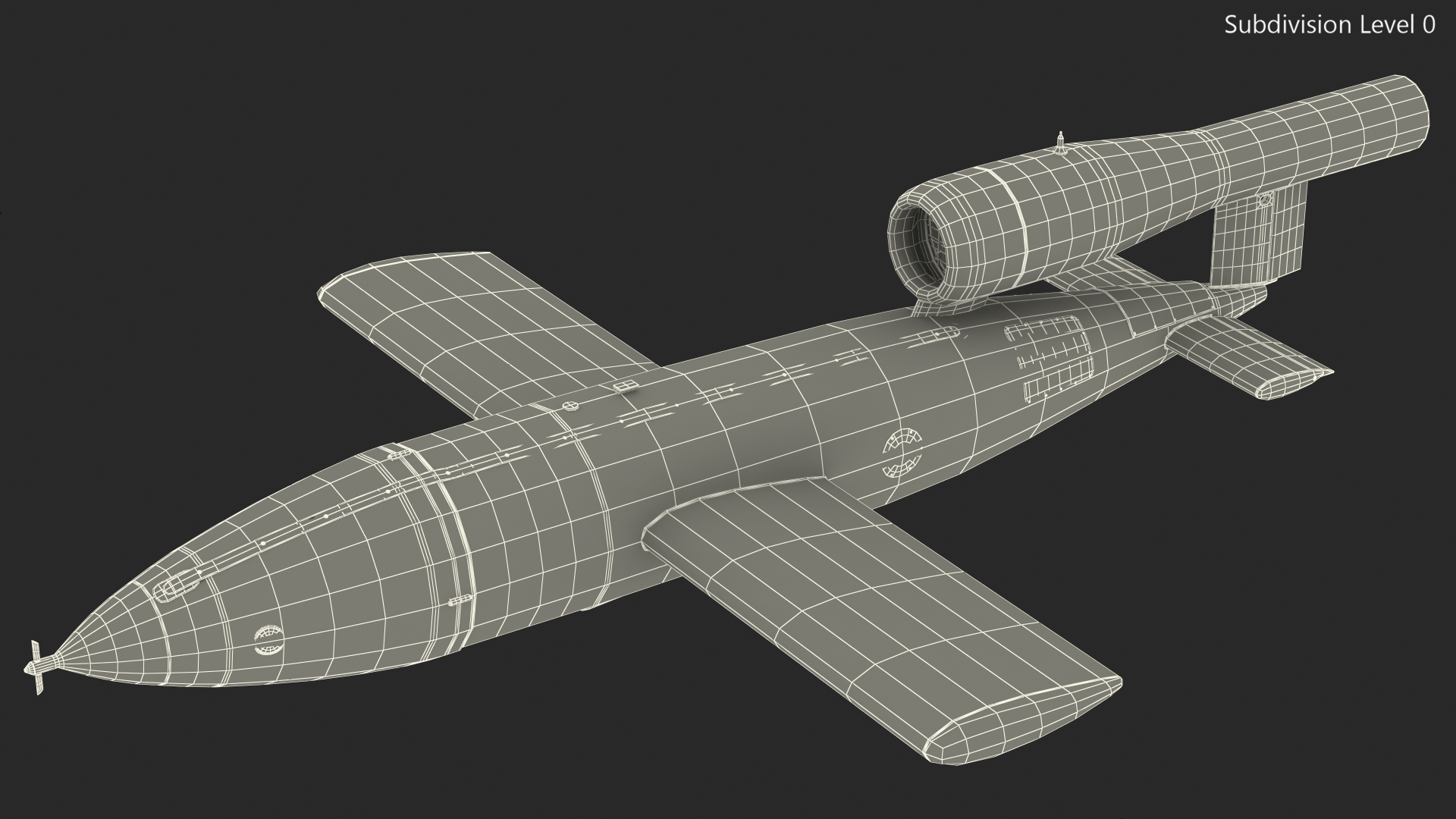 3D German WW2 Vergeltungswaffe 1 Flying Bomb