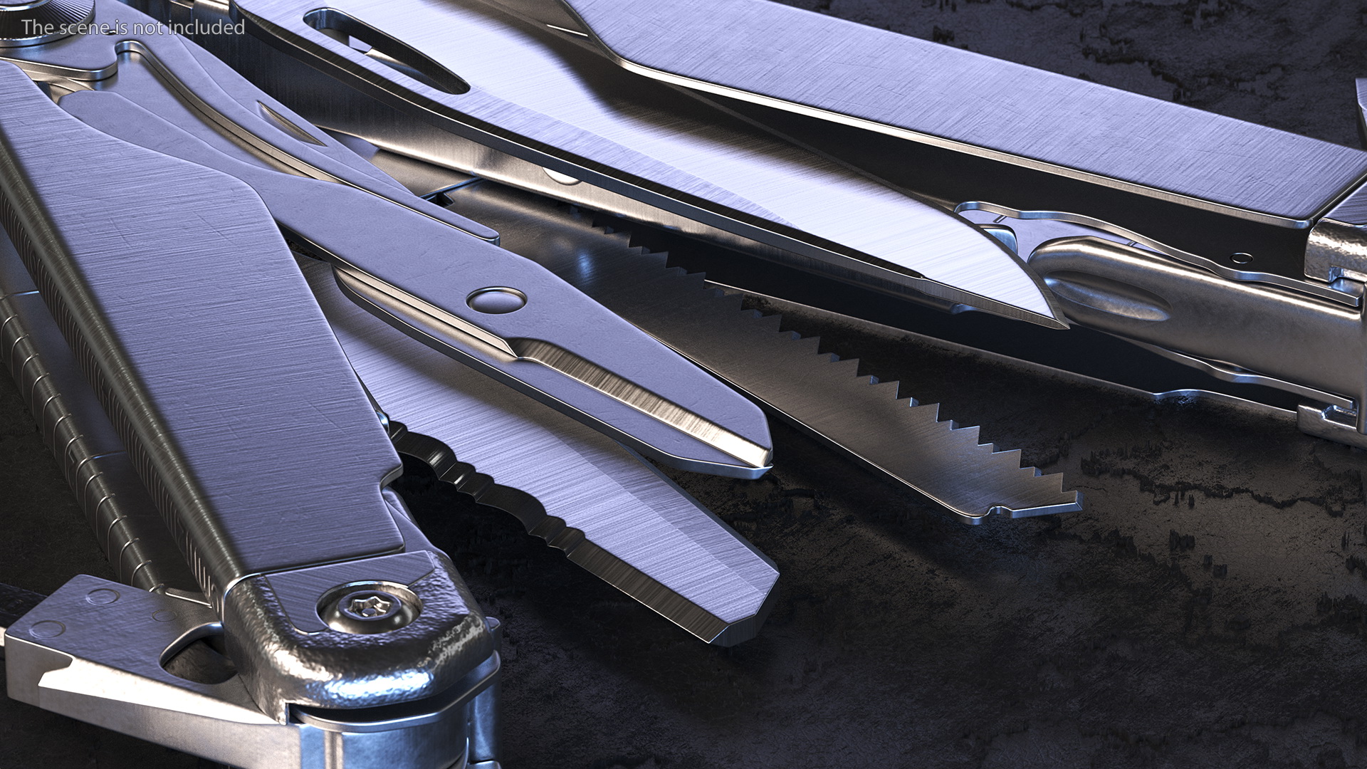 3D Multitool Silver Rigged model