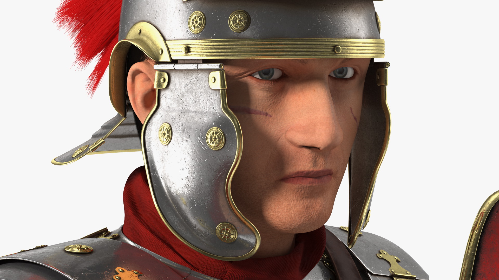 Veteran Roman Legionnaire with Gladius Salute Pose Fur 3D model