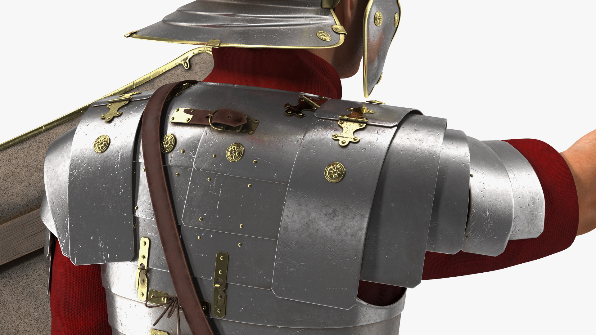 Veteran Roman Legionnaire with Gladius Salute Pose Fur 3D model