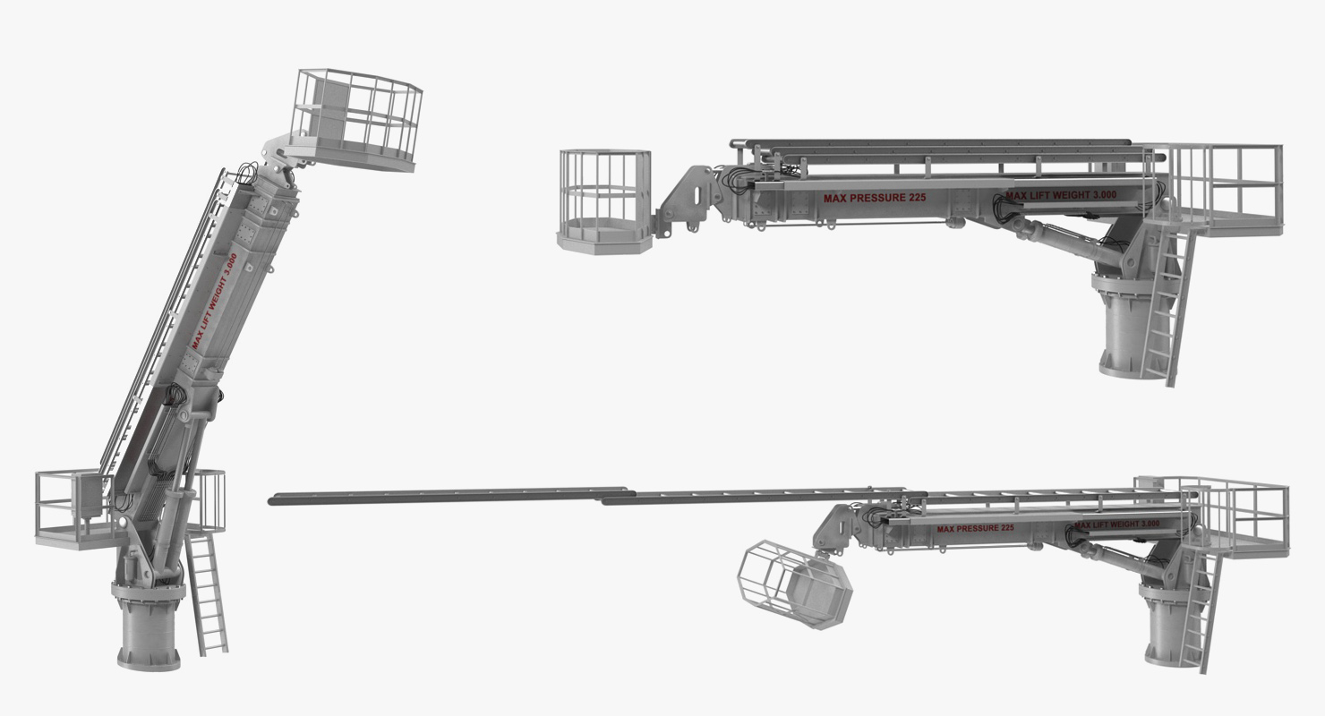 3D Hydraulic Ladder Lift Rigged model