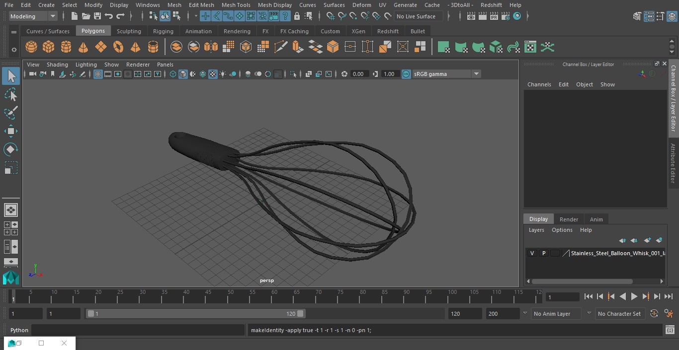 Stainless Steel Balloon Whisk 3D model