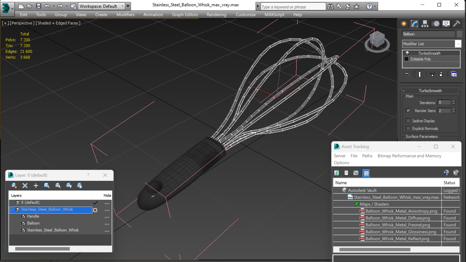 Stainless Steel Balloon Whisk 3D model