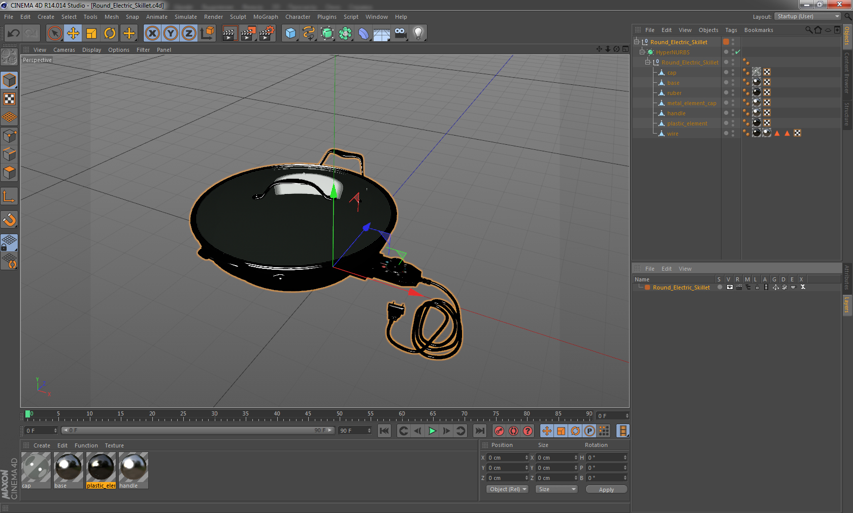 Round Electric Skillet 3D