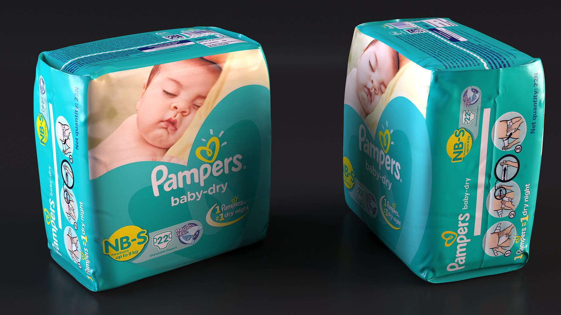 Pampers Baby Dry Diapers Package 3D