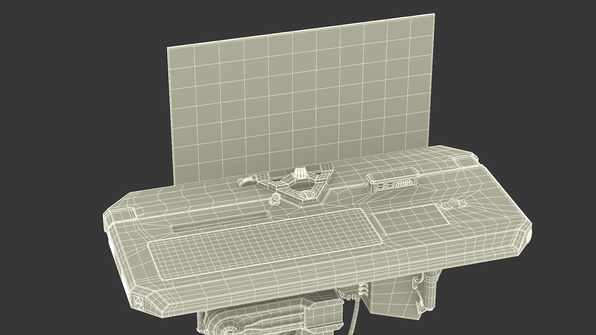 3D Sci-Fi Command Console and Futuristic Containers model