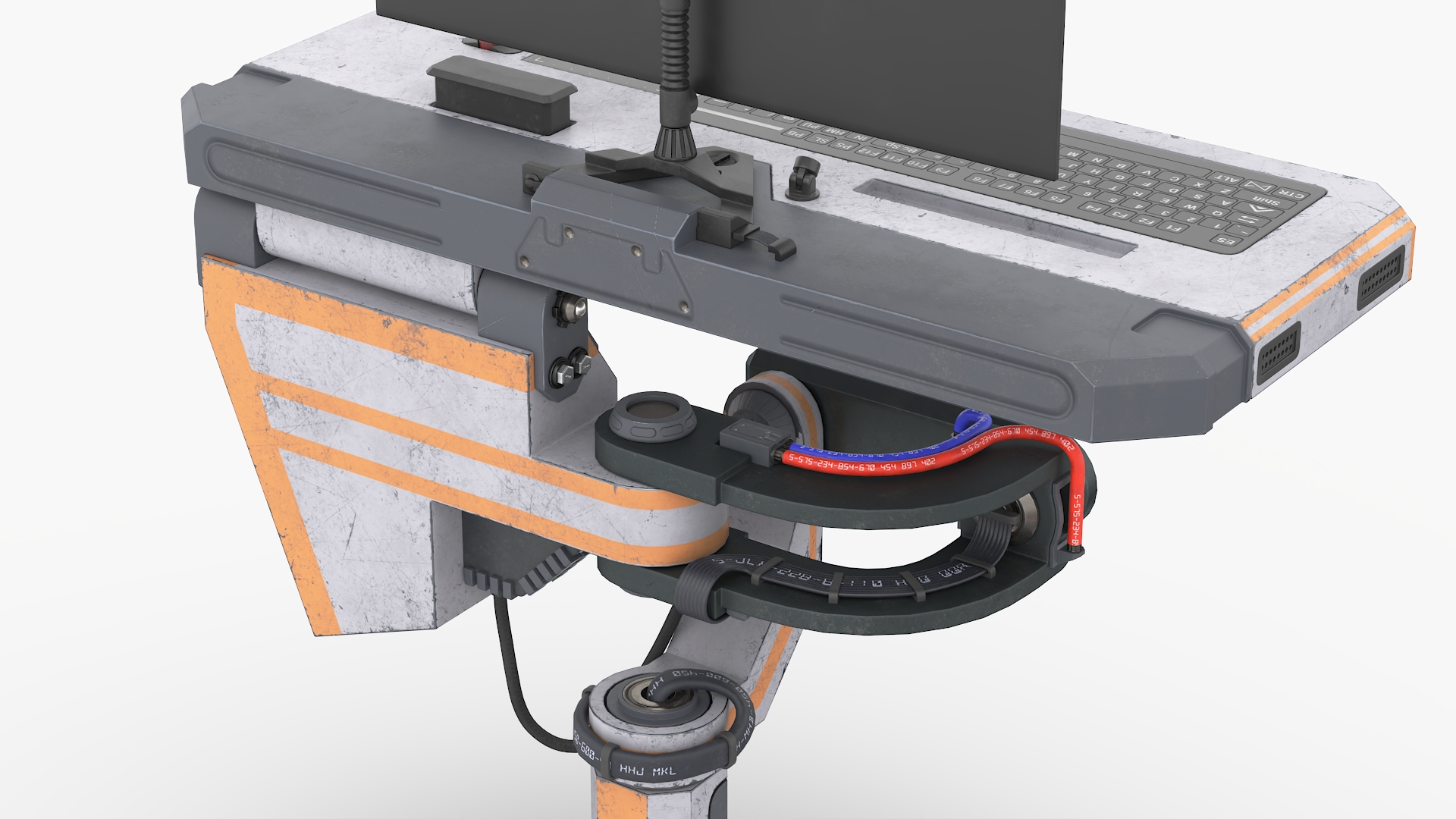 3D Sci-Fi Command Console and Futuristic Containers model