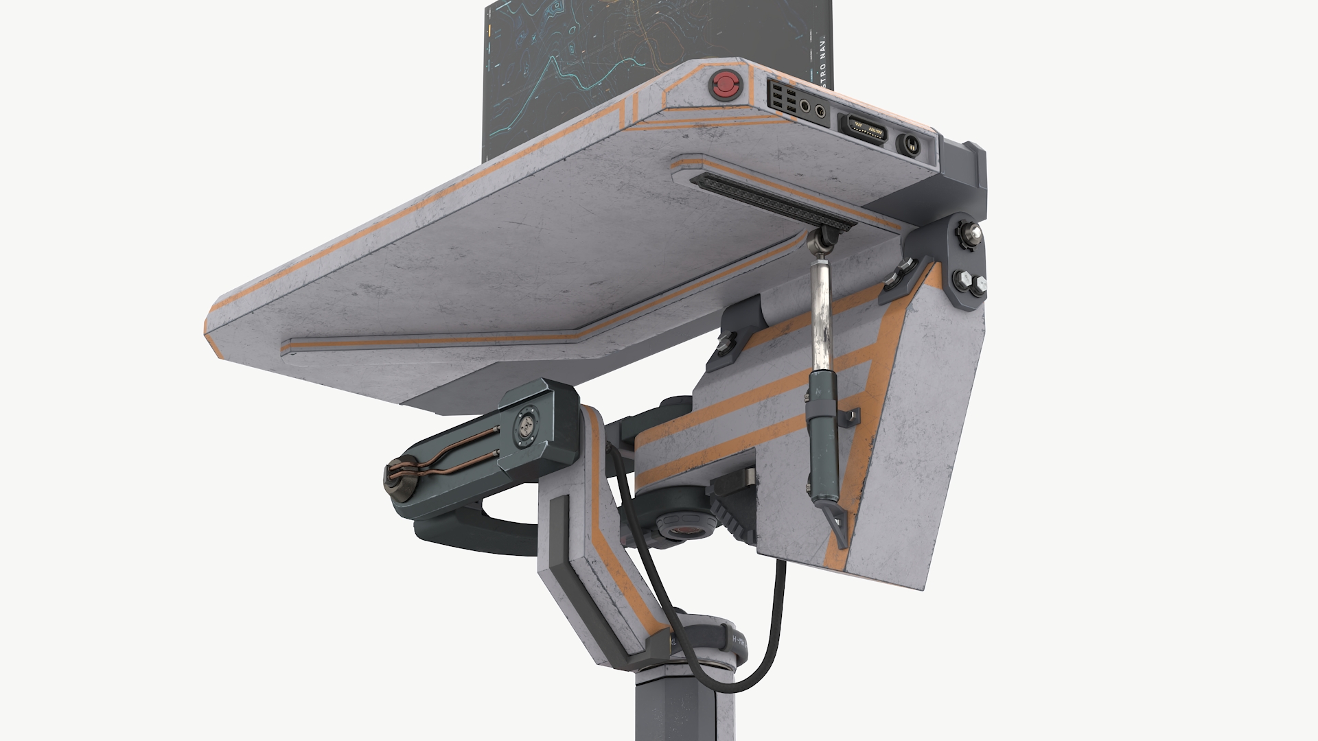 3D Sci-Fi Command Console and Futuristic Containers model