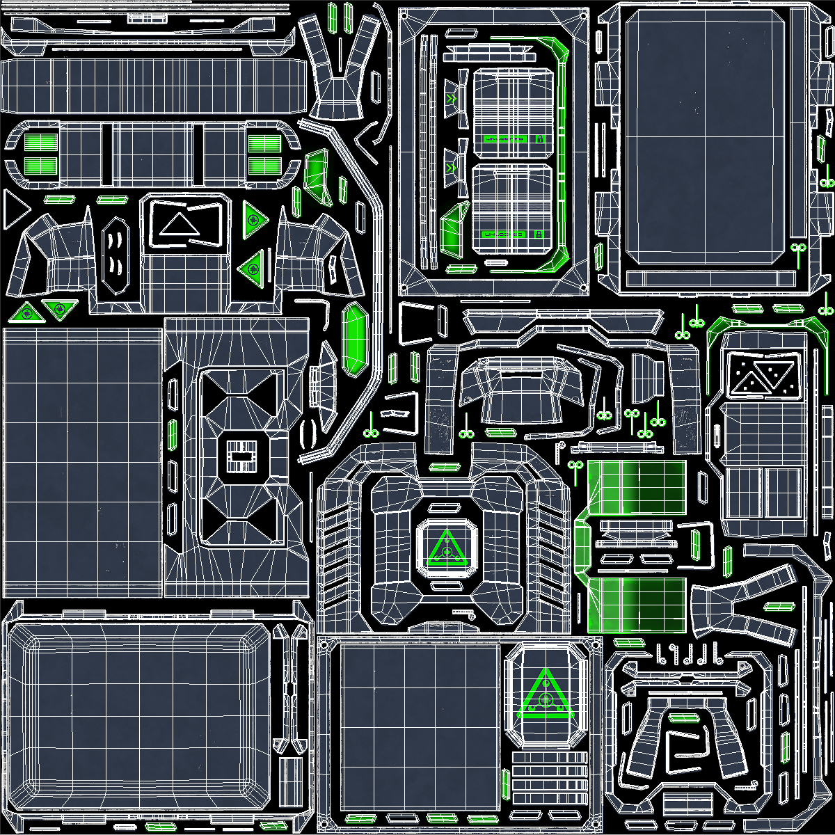 3D Sci-Fi Command Console and Futuristic Containers model