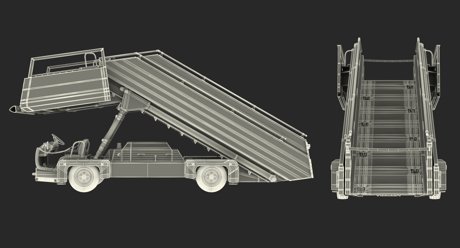 3D model Passenger Boarding Stairs Vehicle TLD ABS 580