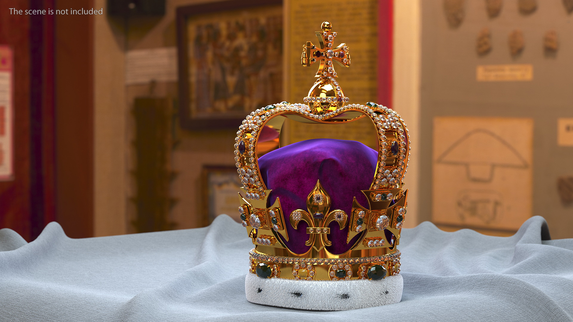 3D model St Edwards Crown Fur