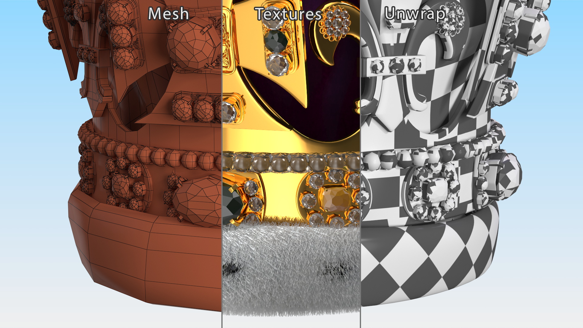 3D model St Edwards Crown Fur