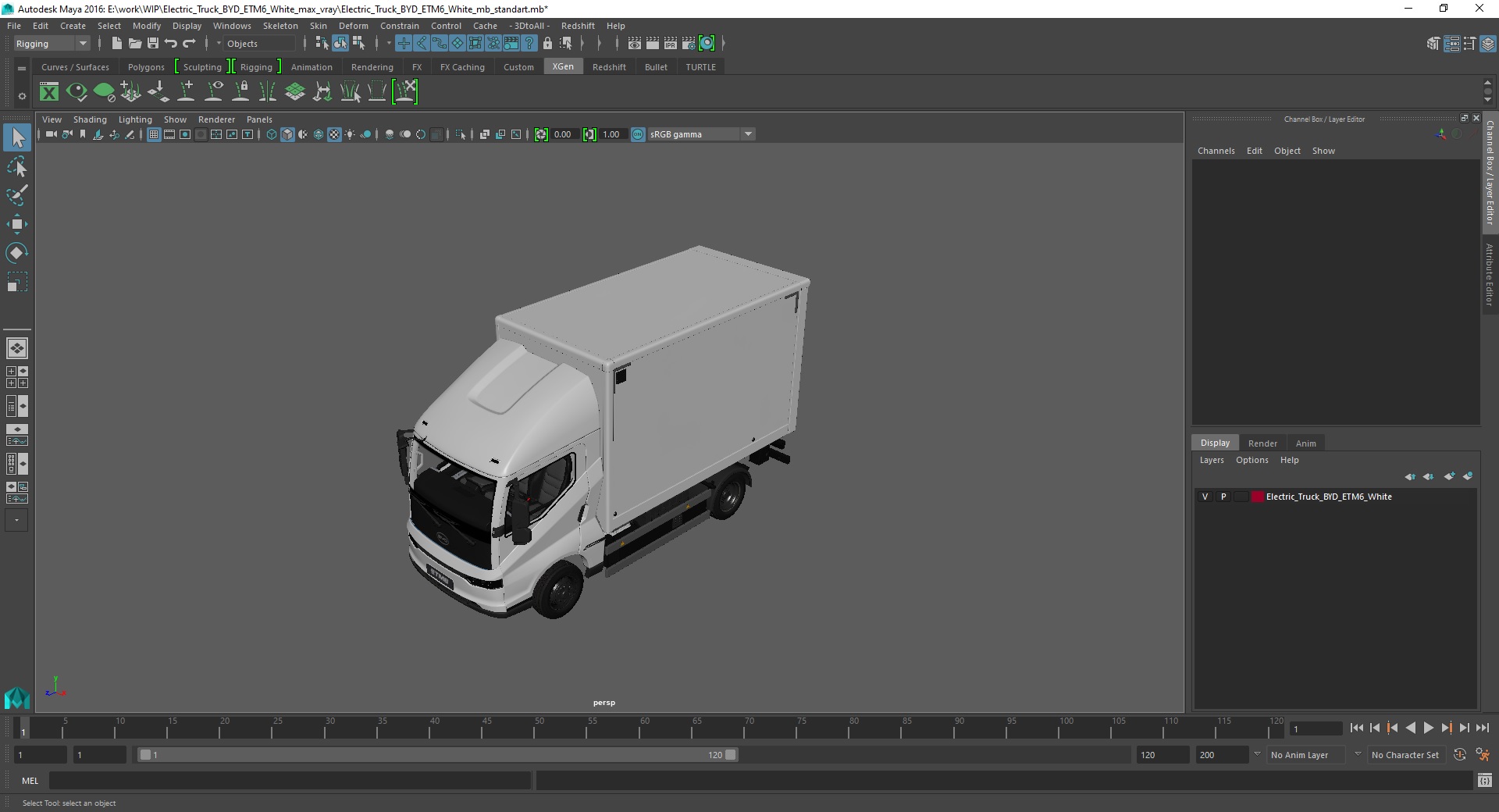 Electric Truck BYD ETM6 White 3D model