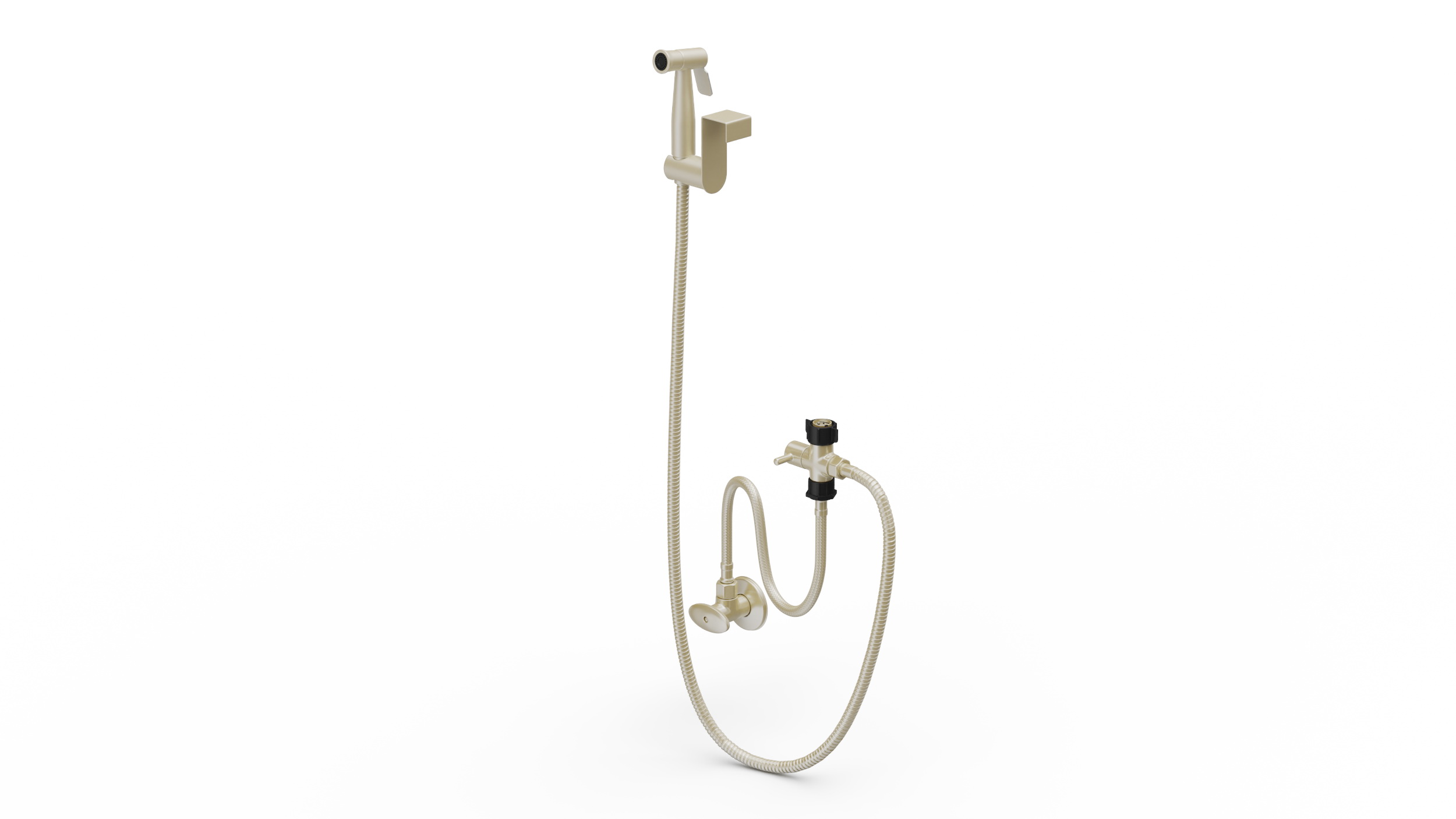 3D model Wall-Mounted Gold Handheld Bidet Sprayer