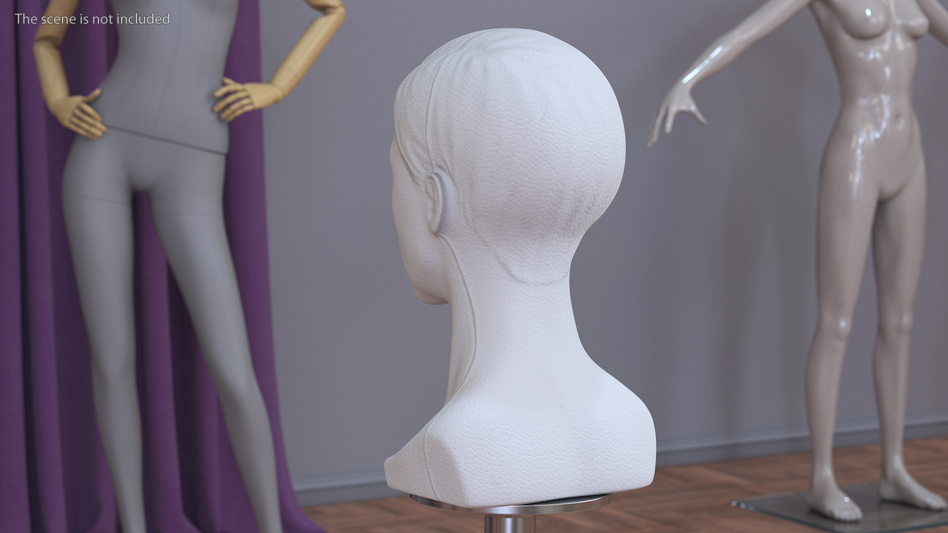 3D Styrofoam Female Mannequin Head with Hair