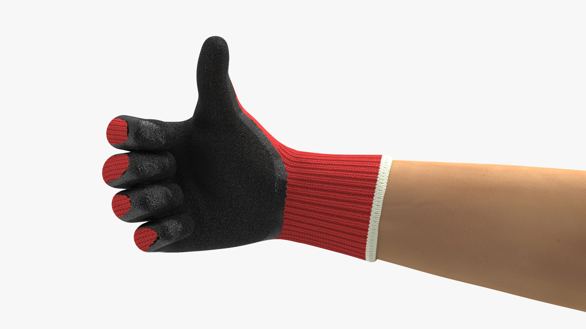 3D Hands in Red Safety Gloves Rigged model