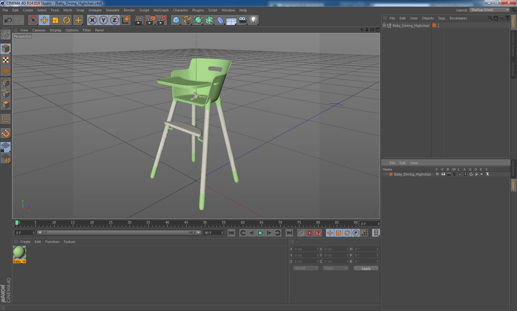 3D Baby Dining Highchair