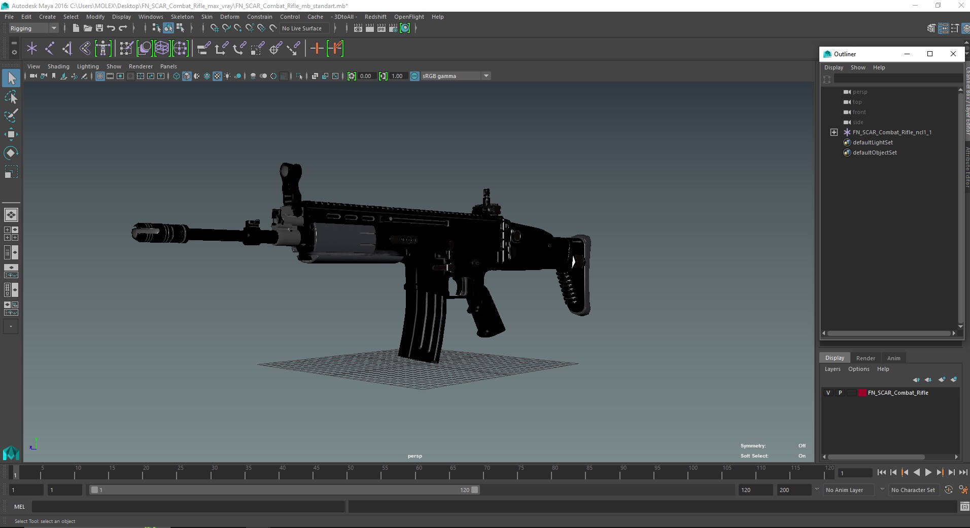 3D model FN SCAR Combat Rifle