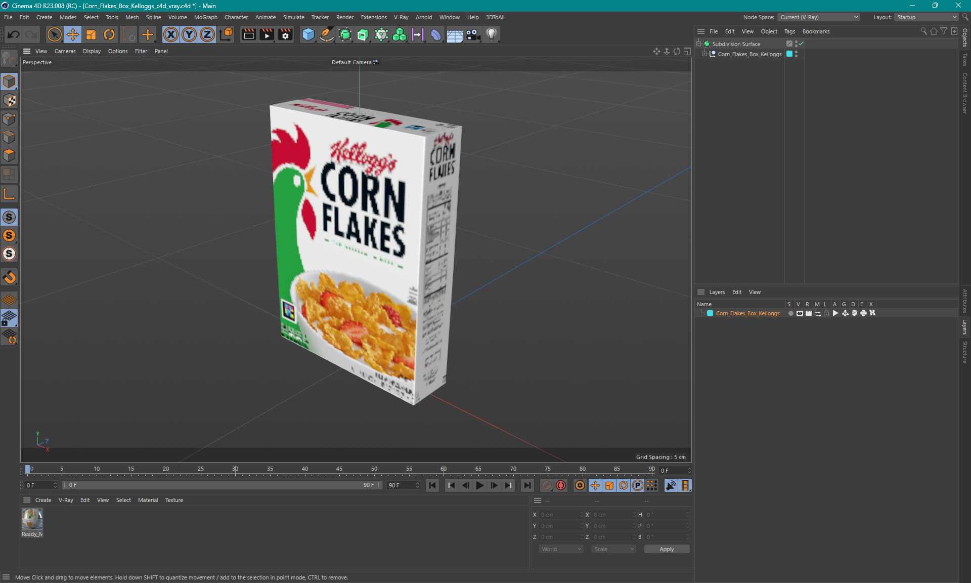 Corn Flakes Box Kelloggs 3D model