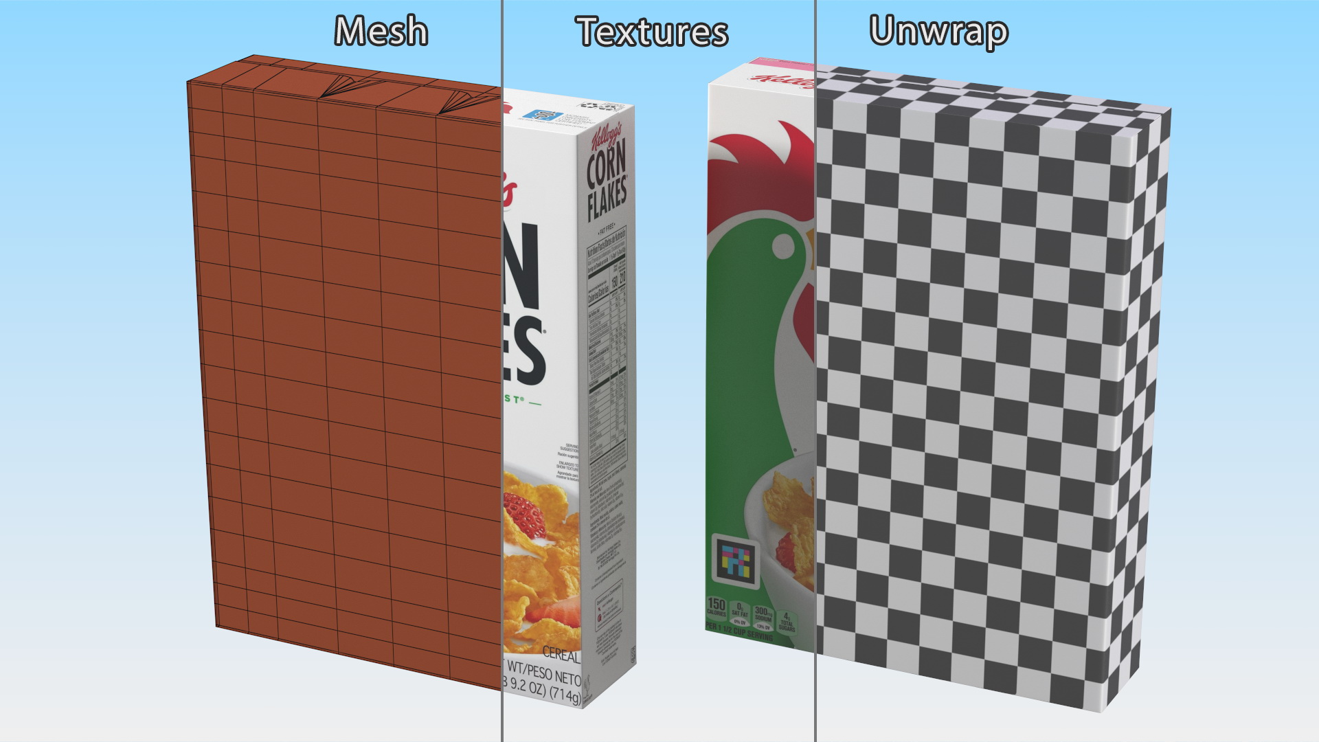 Corn Flakes Box Kelloggs 3D model