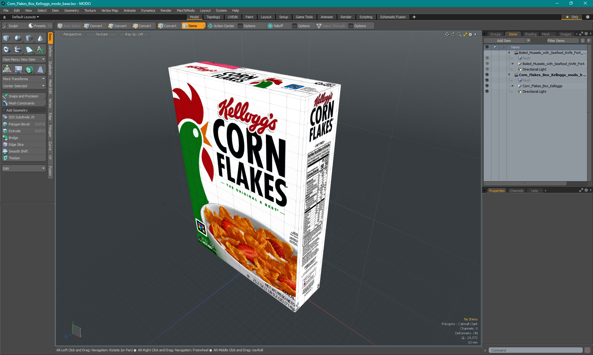 Corn Flakes Box Kelloggs 3D model