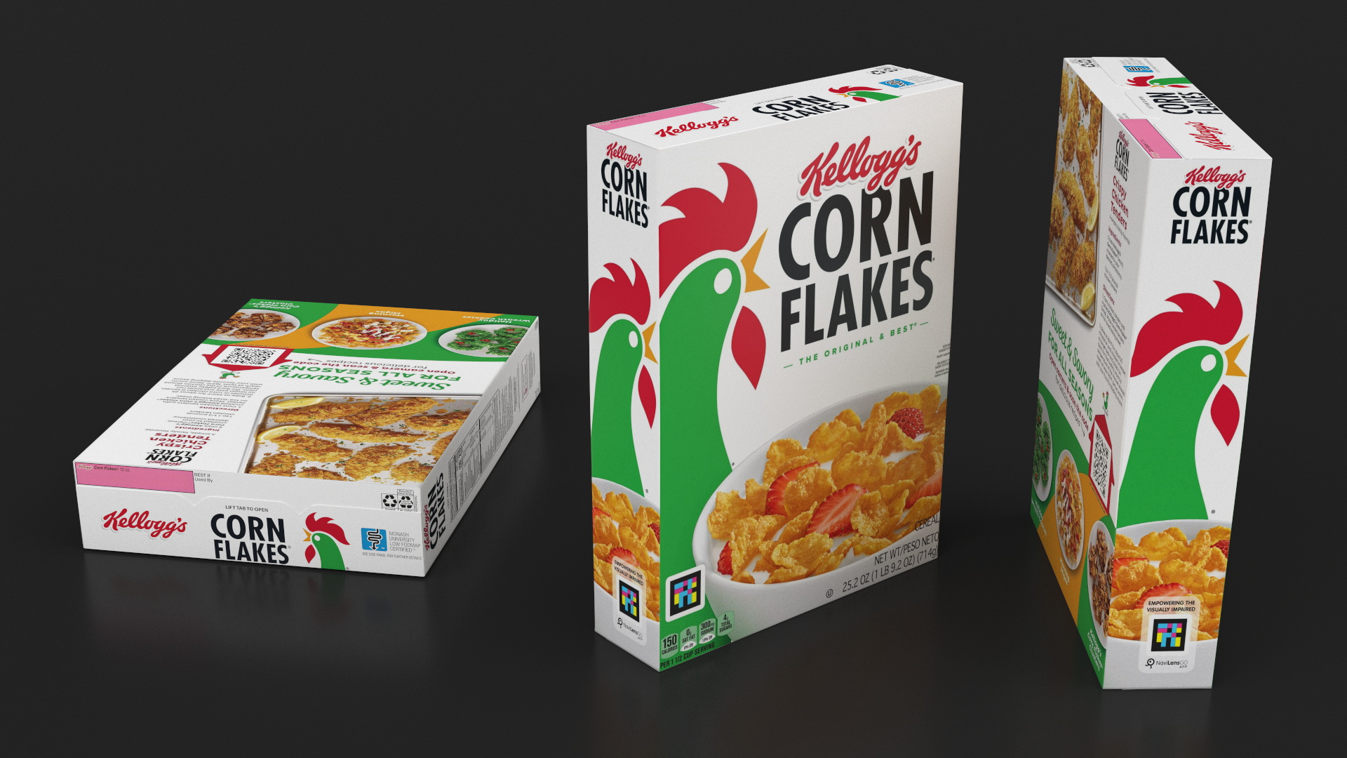 Corn Flakes Box Kelloggs 3D model