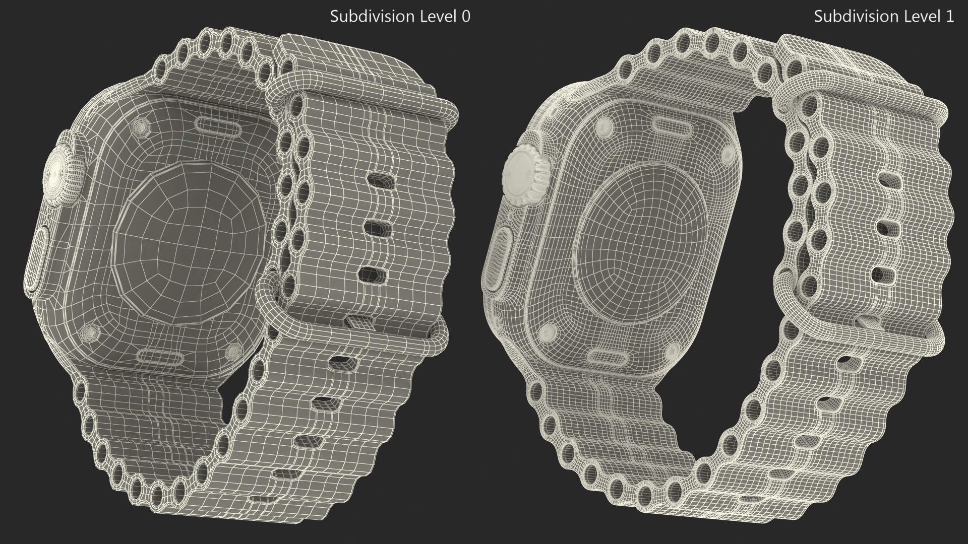 3D model Apple Watch Ultra Ocean Band Yellow