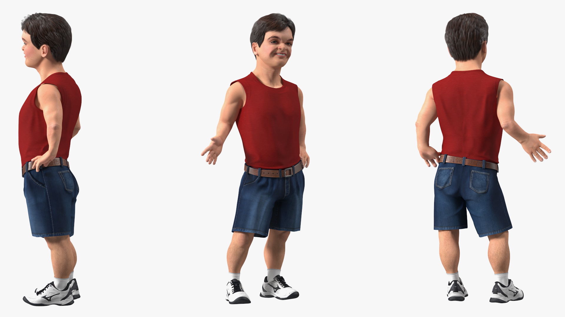 3D Happy Dwarf Man Summer Style model