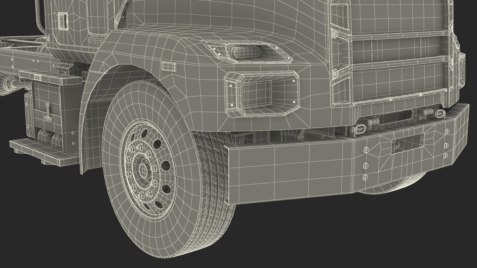 Medium-Duty Truck Rigged 3D model