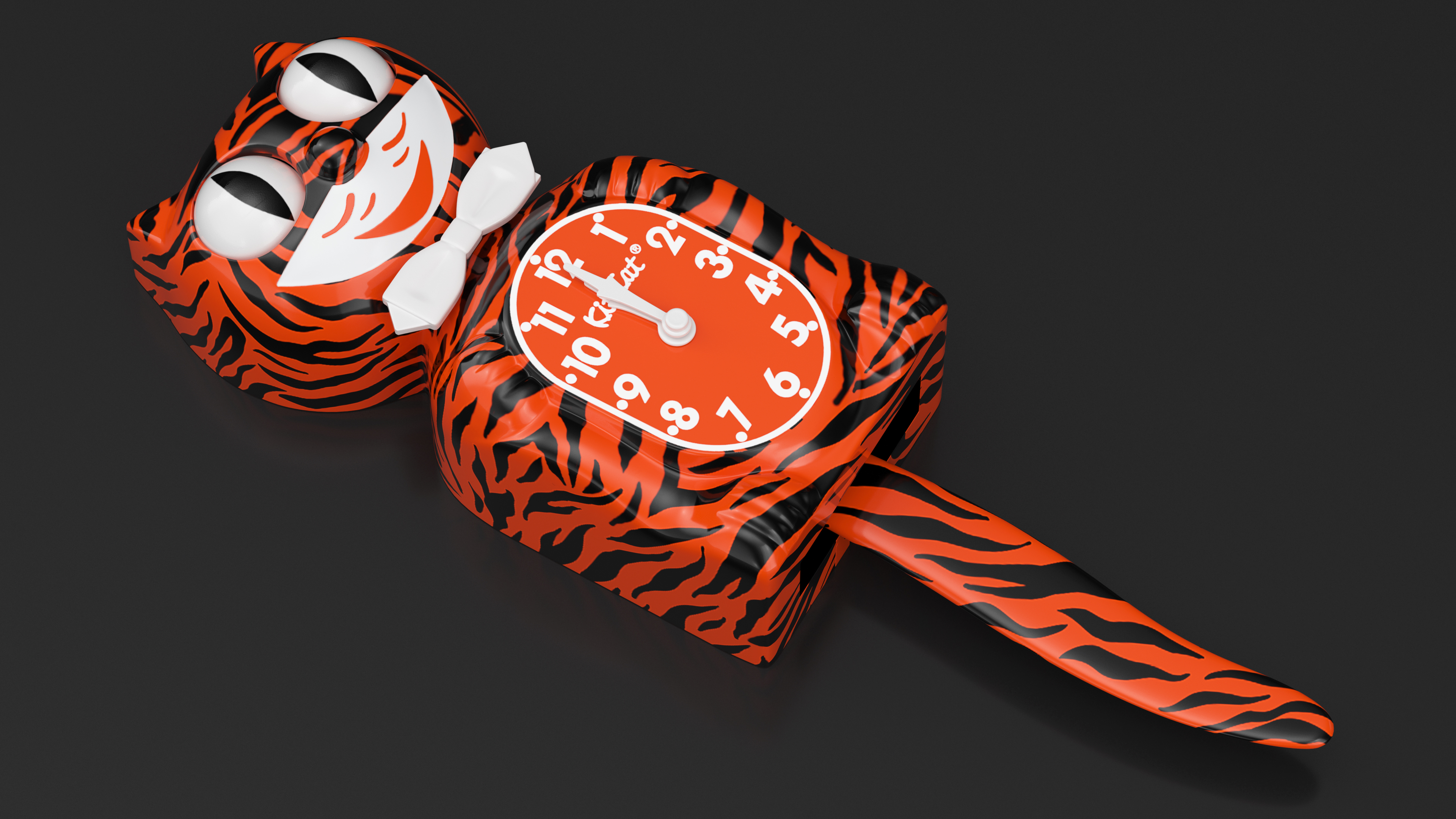 Bengal Tiger Kit Cat Clock Rigged for Cinema 4D 3D