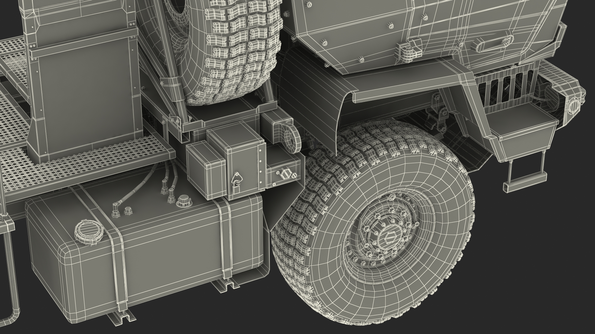 3D Oshkosh FMTV 5 Ton Tractor Camo Rigged model