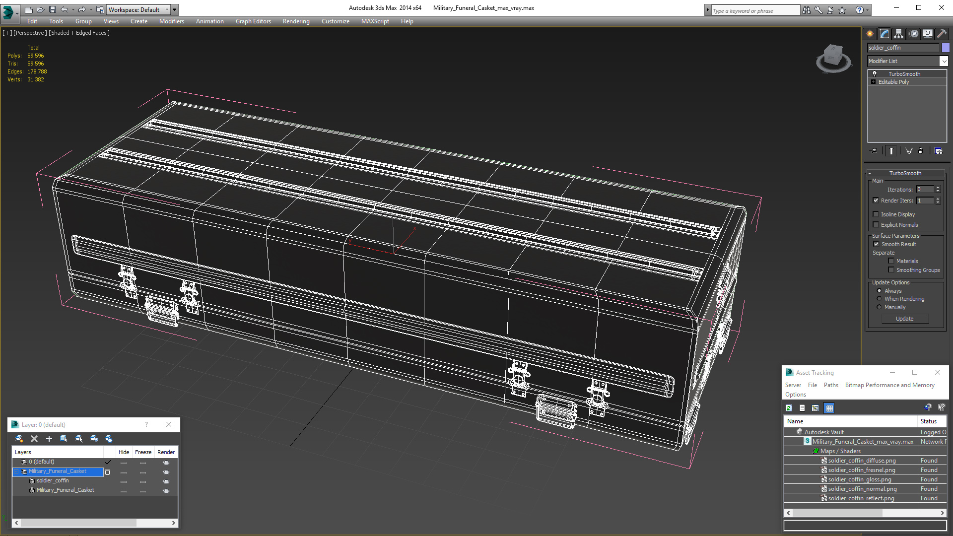 3D Military Funeral Casket model