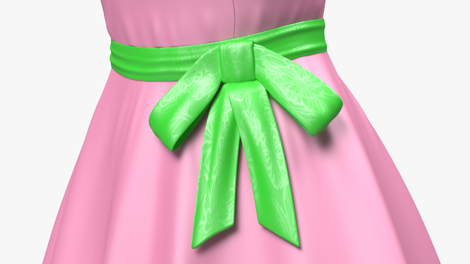 3D model Pink Dress with Paper Umbrella