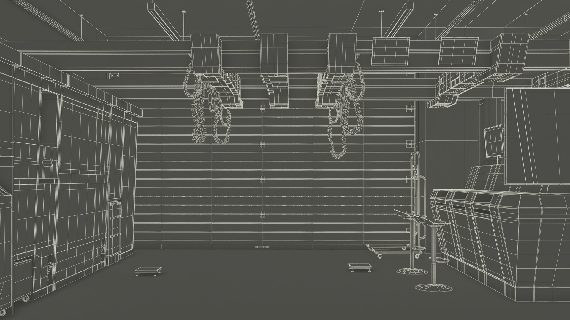 3D Racing Pit Garage and Dodge Challenger model