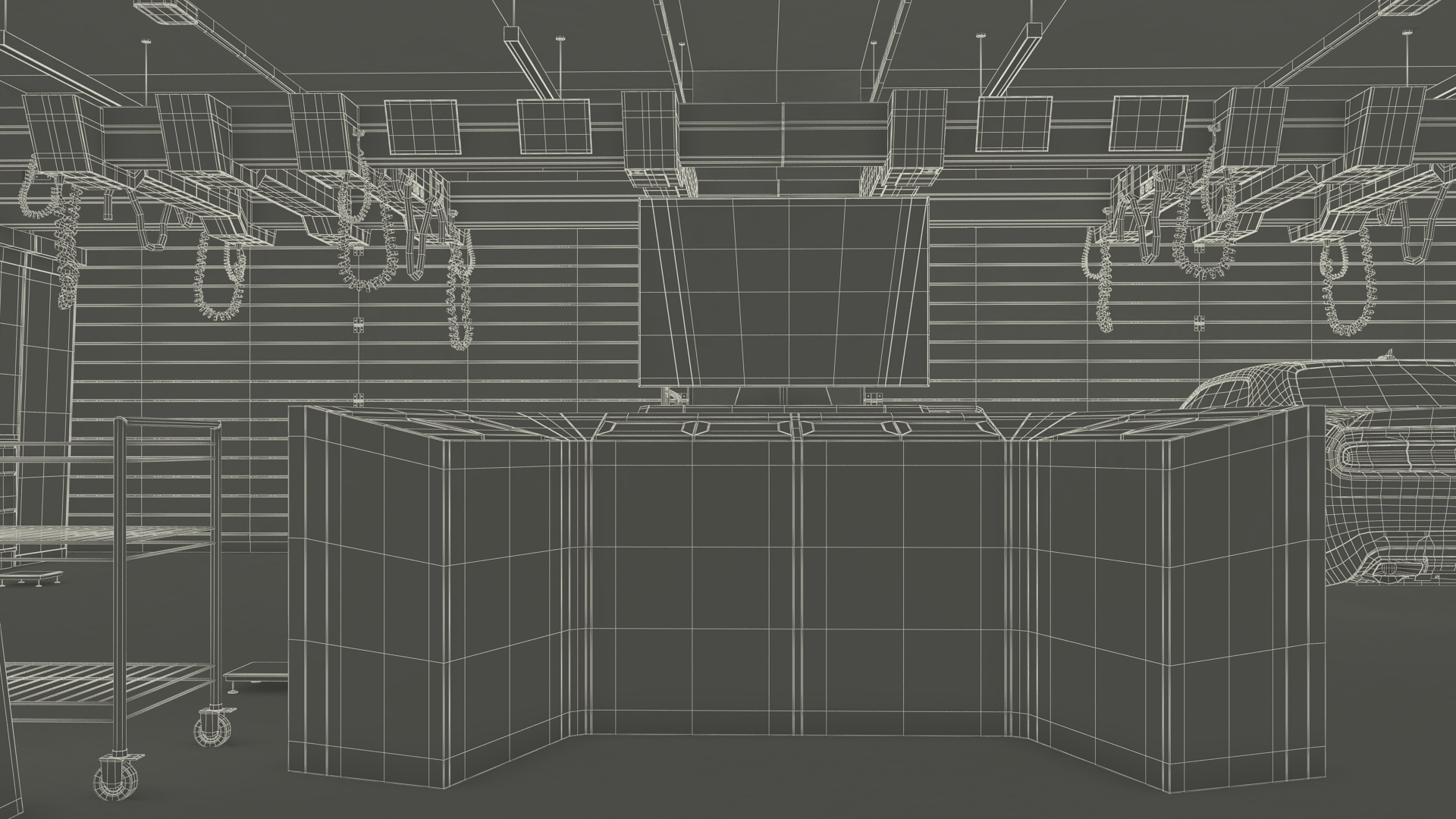 3D Racing Pit Garage and Dodge Challenger model