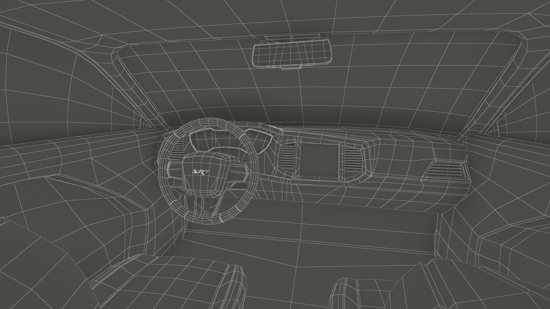 3D Racing Pit Garage and Dodge Challenger model