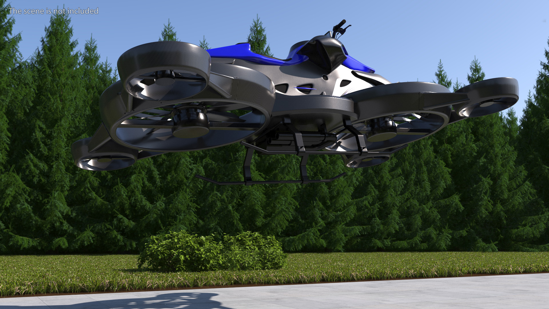 3D Blue Hoverbike XTURISMO model