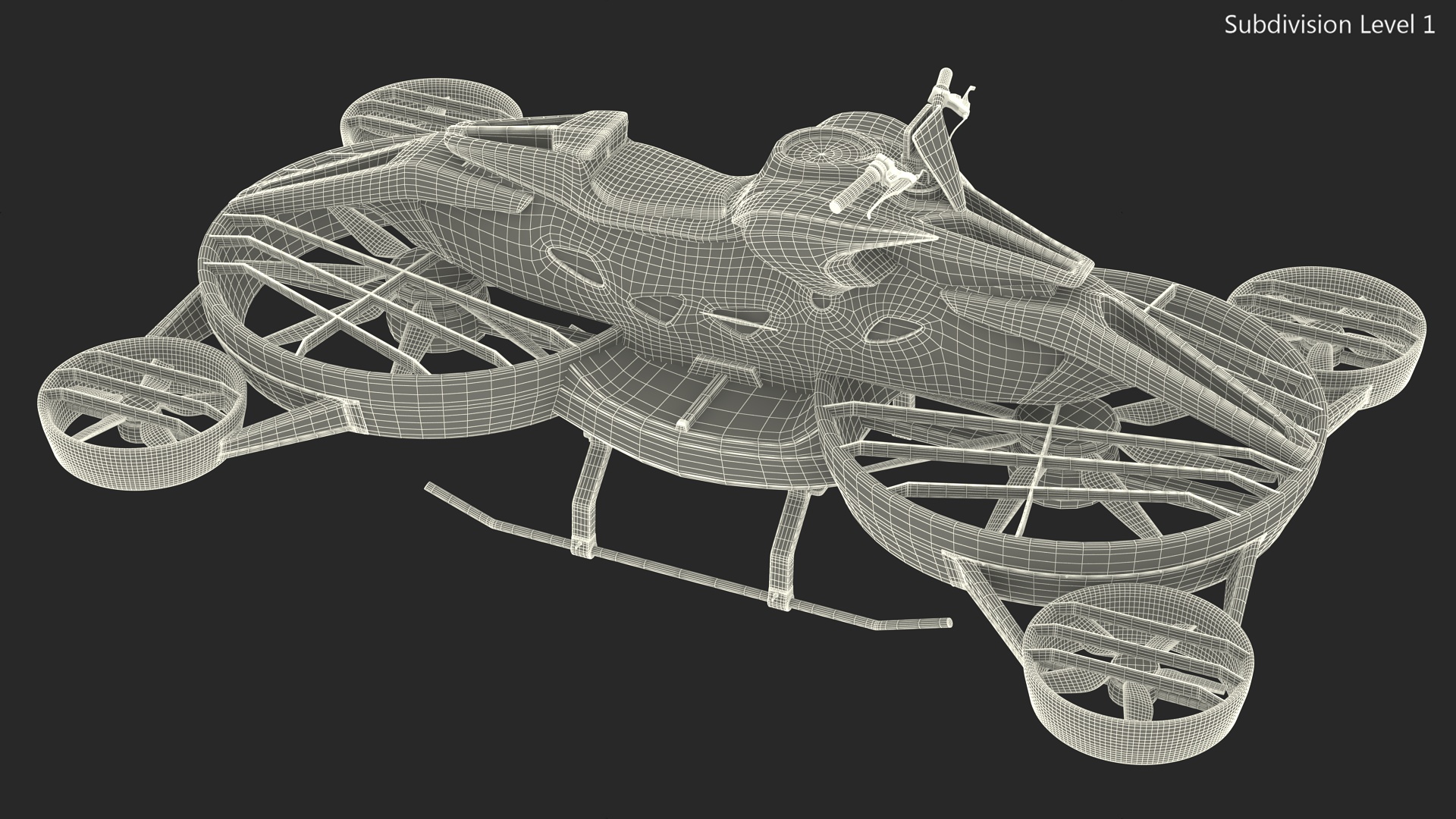 3D Blue Hoverbike XTURISMO model