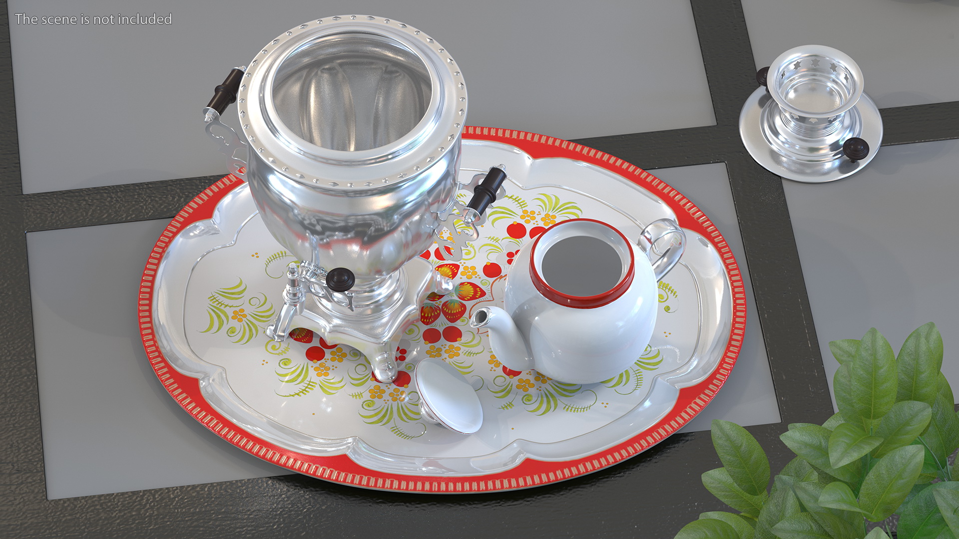 3D Vintage Electric Samovar Set model