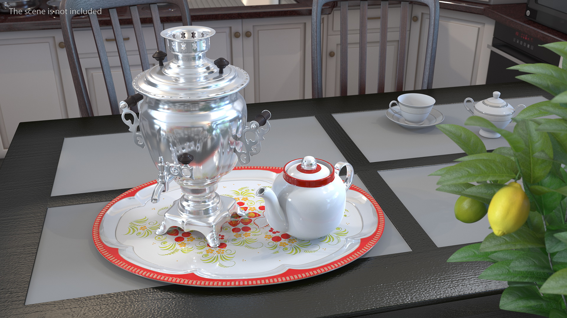 3D Vintage Electric Samovar Set model