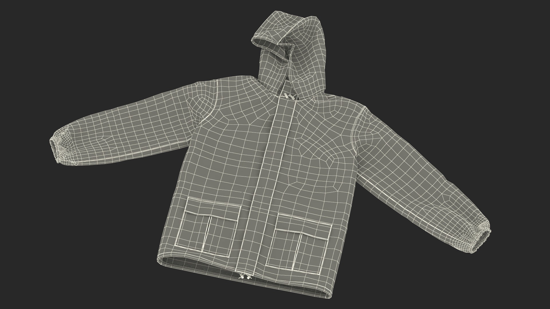 3D John Deere Black Rain Jacket model