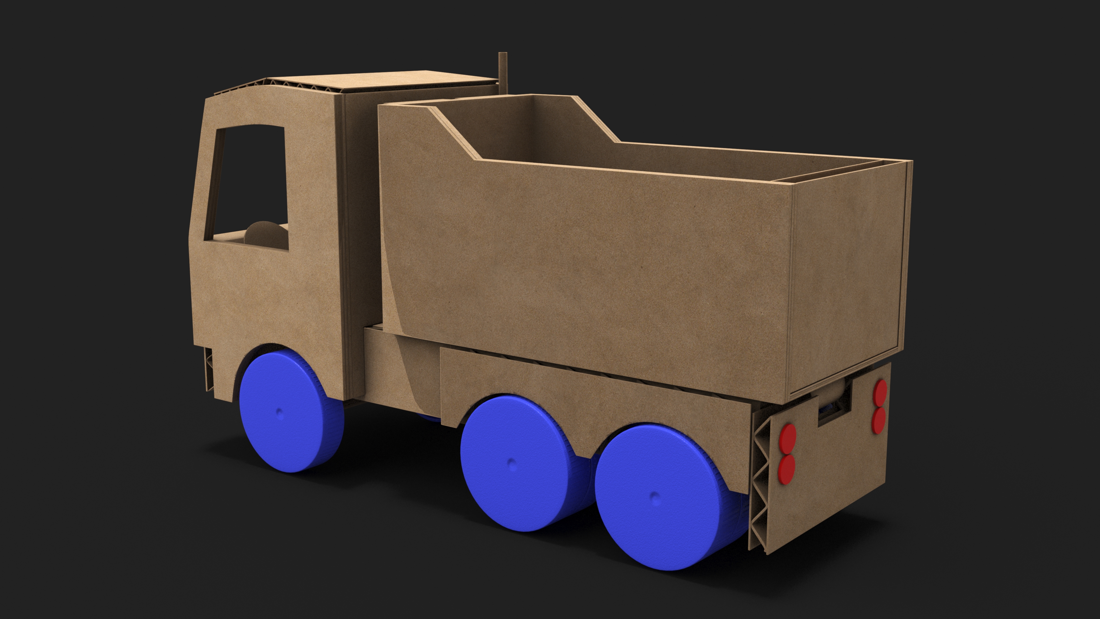 Cardboard Toy Dump Truck 3D model