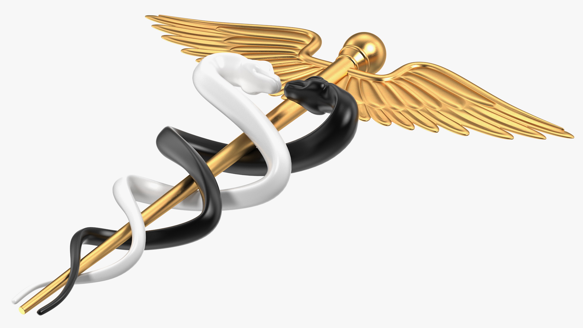 3D Caduceus Medical Symbol model