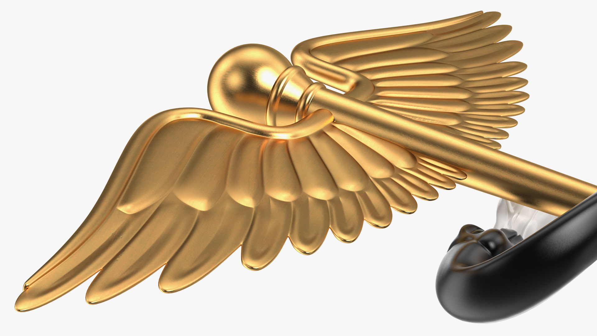 3D Caduceus Medical Symbol model