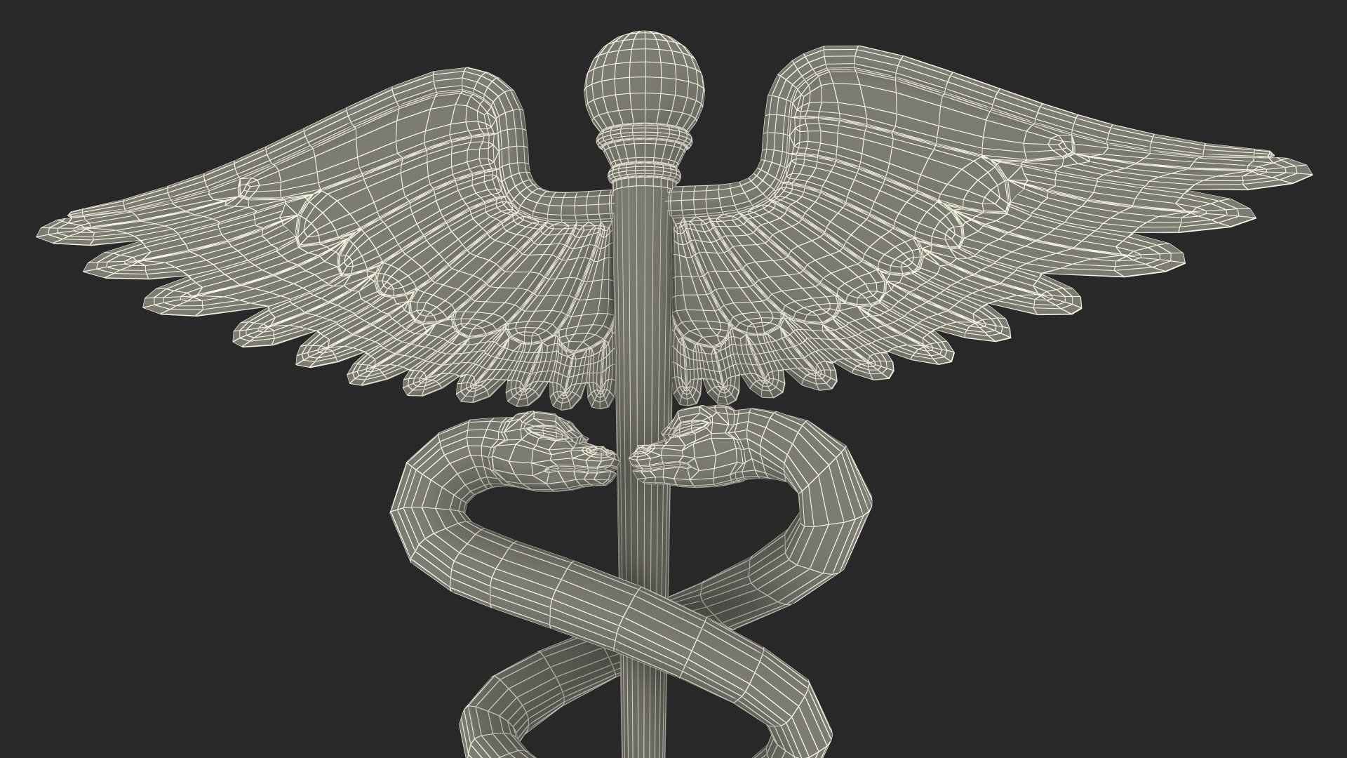 3D Caduceus Medical Symbol model