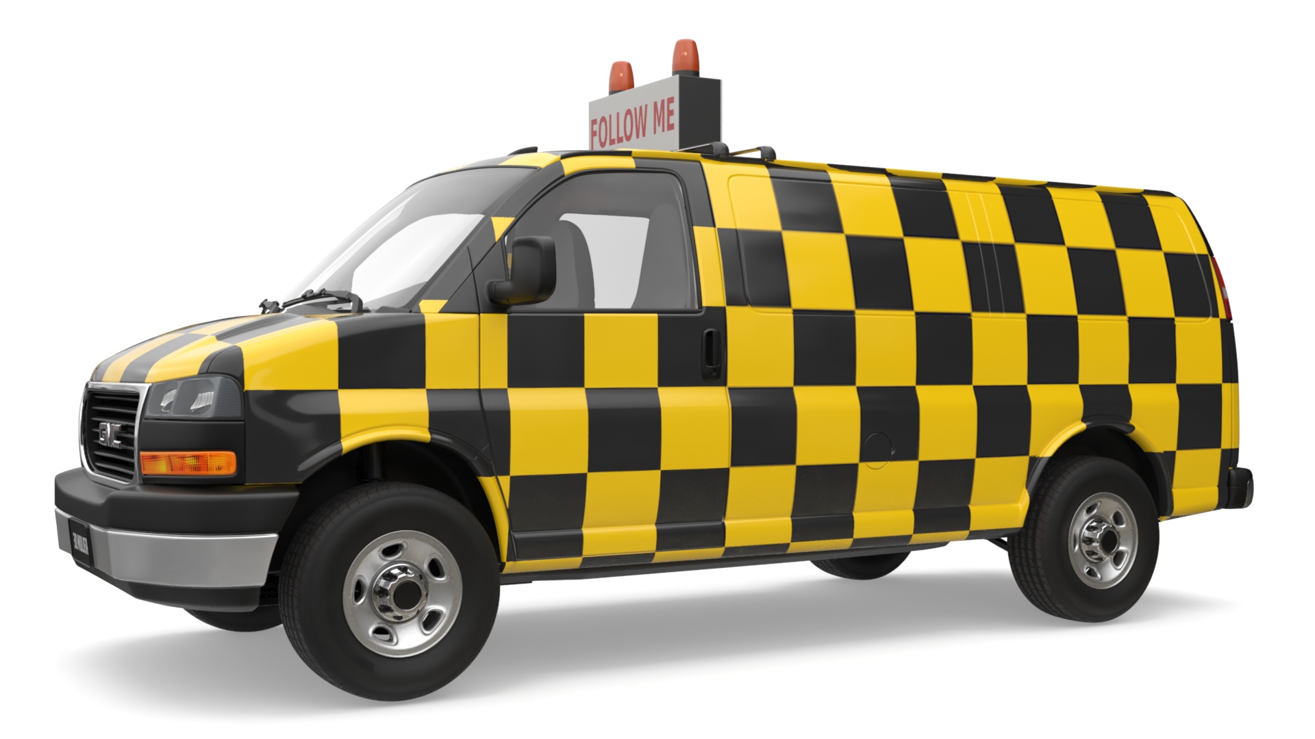 GMC Savana Follow Me Airport Vehicle Simplified 3D