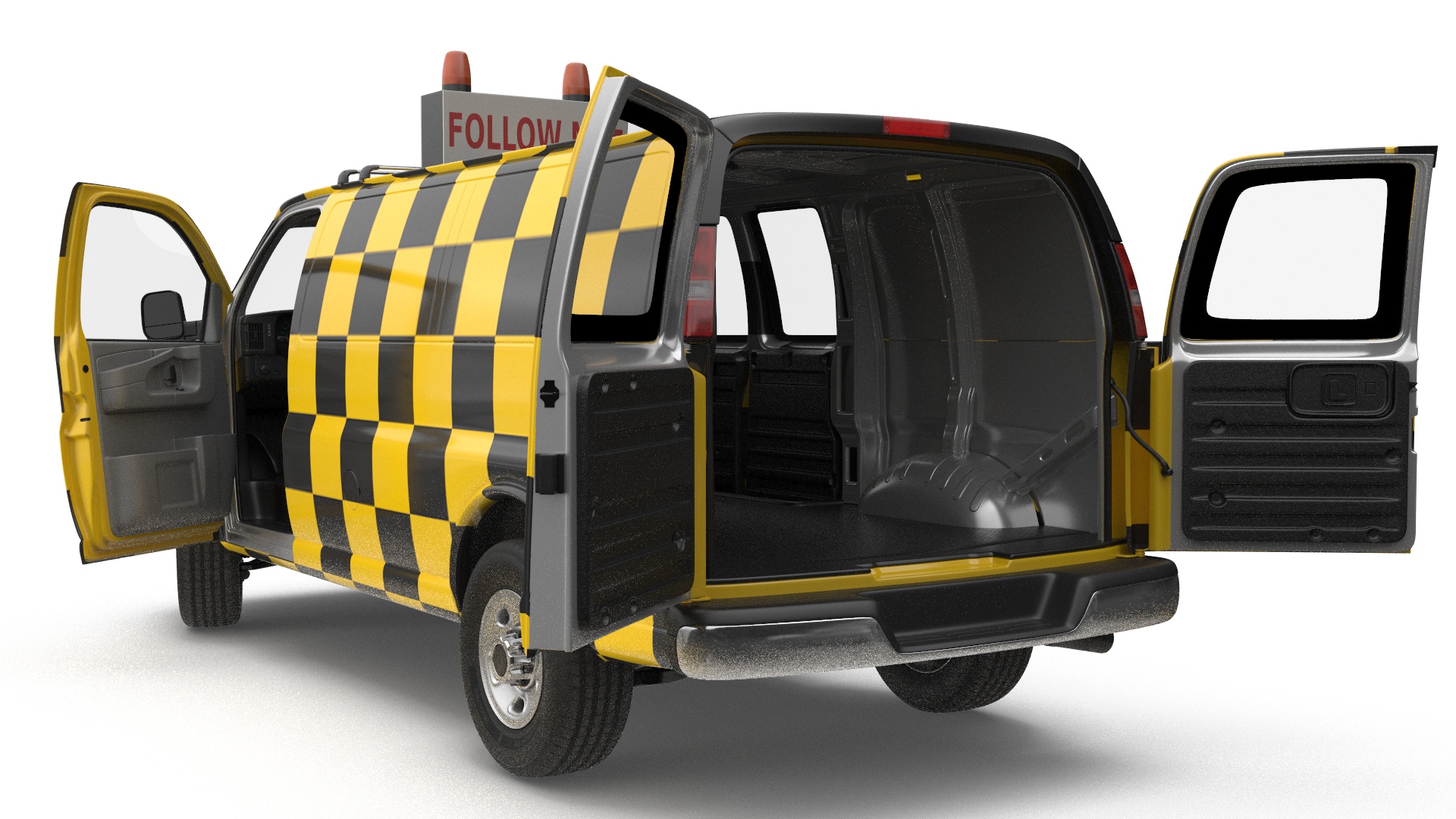 GMC Savana Follow Me Airport Vehicle Simplified 3D