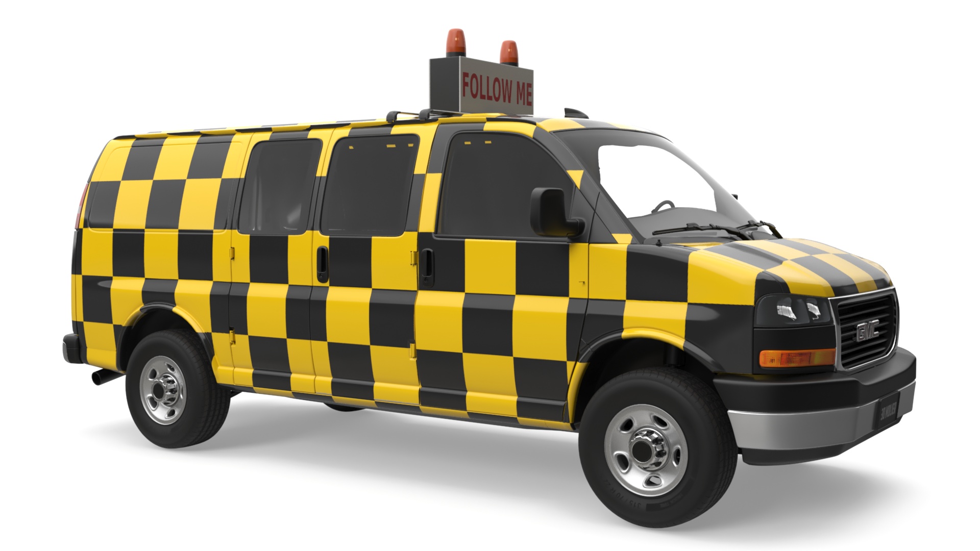 GMC Savana Follow Me Airport Vehicle Simplified 3D