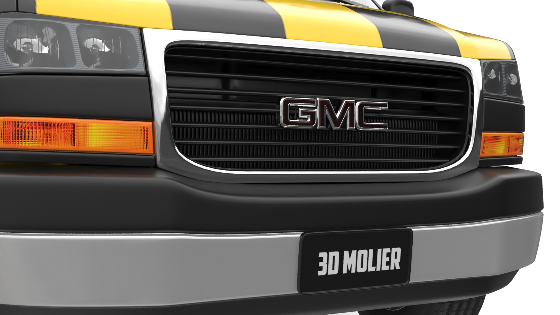 GMC Savana Follow Me Airport Vehicle Simplified 3D